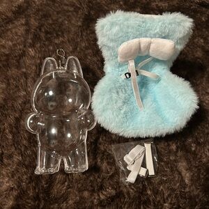 Labubu Blue Chair & Clear Bunny Display Case